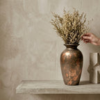 Distressed Forged Copper Urn Vase