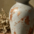 Weathered Light Grey and Terracotta Urn Vase