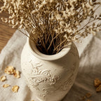 Weathered Ivory and Terracotta Urn Vase