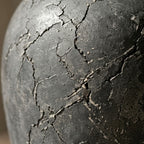 Weathered Charcoal Crackle Urn Vase