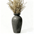 Weathered Charcoal Crackle Urn Vase