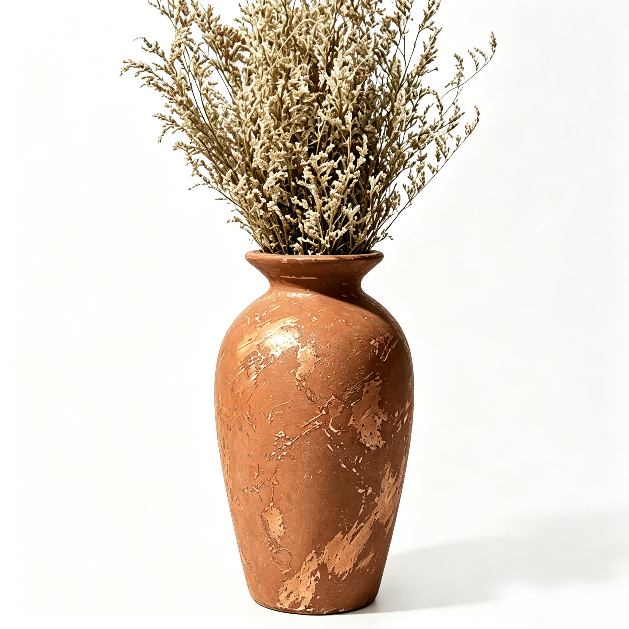 Distressed Terracotta Artisan Urn Vase