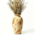 Weathered Beige and Terracotta Urn Vase