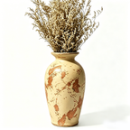 Weathered Beige and Terracotta Urn Vase