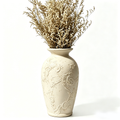 Weathered Ivory and Terracotta Urn Vase