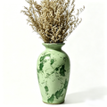 Weathered Mint and Forest Green Urn Vase