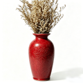 Crimson Lotus Relief Urn Vase