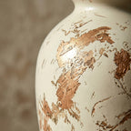 Distressed Ivory and Terracotta Farmhouse Vase