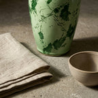 Weathered Mint and Forest Green Urn Vase