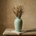 Pale Celadon Crackle Glaze Urn Vase