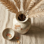 Distressed Ivory and Terracotta Farmhouse Vase