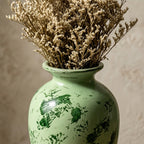 Weathered Mint and Forest Green Urn Vase