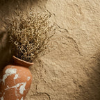 Distressed Terracotta and White Artisan Urn Vase