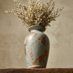 Weathered Light Grey and Terracotta Urn Vase